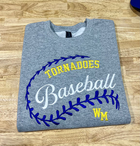 Embroidery - Baseball or Softball Stitch Mascot - ADULT Sweatshirt or T-shirt