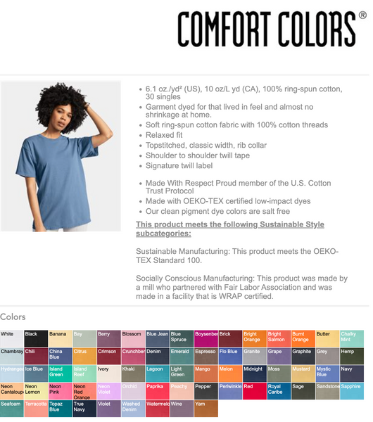 *PRE-ORDER* P & M - COMFORT COLORS TEE - YOU CHOOSE COLOR
