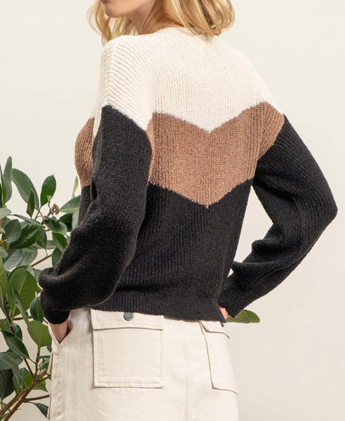 Chevron Colorblock Sweater