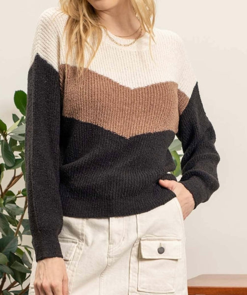 Chevron Colorblock Sweater
